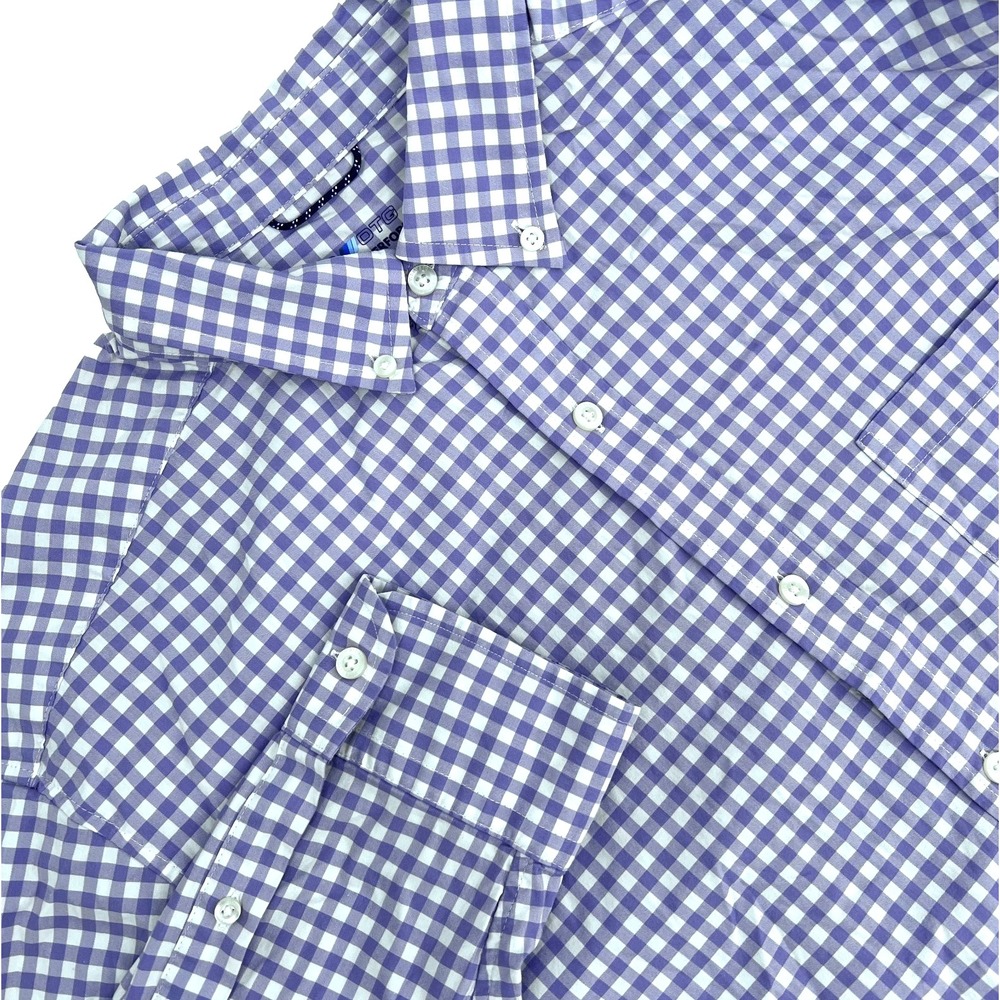 VINEYARD VINES Men's Sz XL On-The-Go Brrr Purple Gingham Check Long-Sleeve Shirt